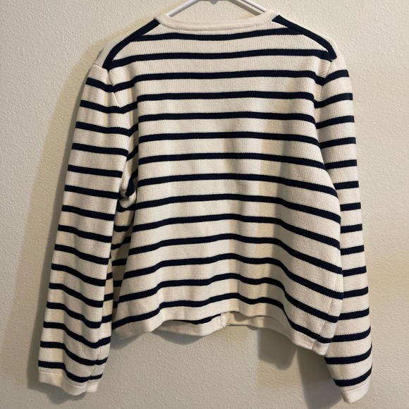J.Crew New relaxed Emilie sweater lady jacket in stripe - Picture 6 of 8